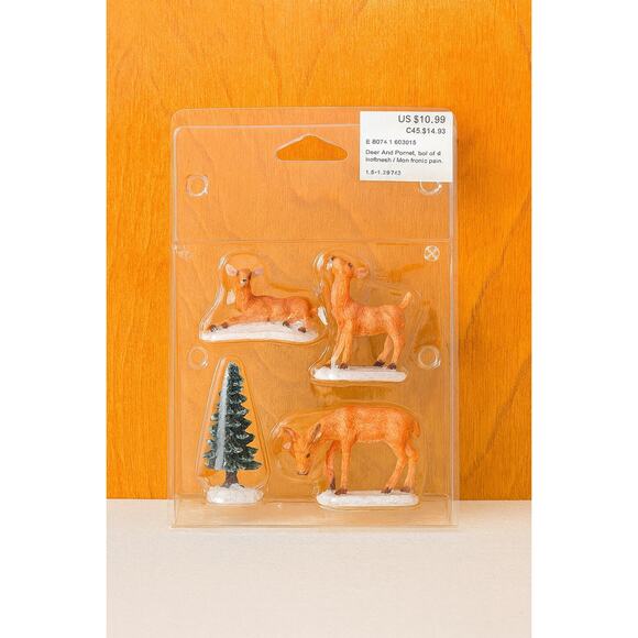 Lemax Deer and Fawns Figurine Set of 4 Christmas Village Accessories - Picture 1 of 5